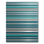 Teal Gray Silver Horizontal Stripe Rug
