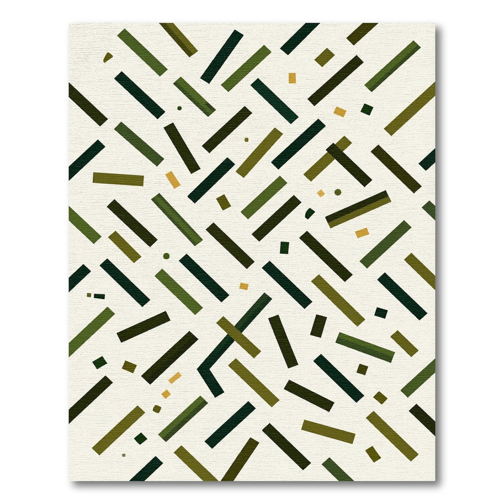Green Yellow Interlocking Stripe Rug