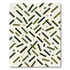 Green Yellow Interlocking Stripe Rug