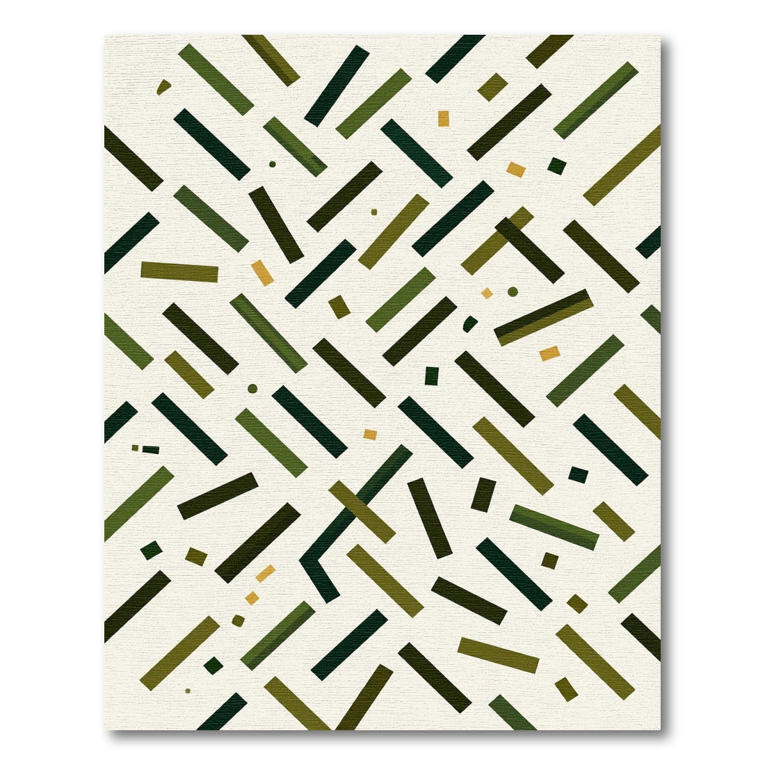 Green Yellow Interlocking Stripe Rug