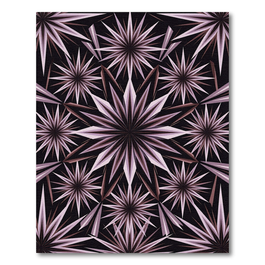 Geometric Mauve Metallic Starburst Fractal Rug