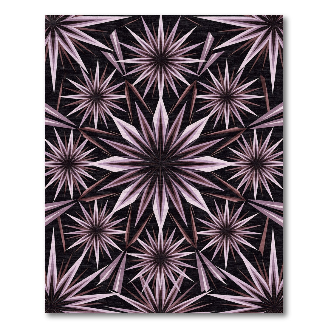 Geometric Mauve Metallic Starburst Fractal Rug