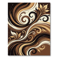 Rich Chocolate Swirl Floral Abstraction Rug