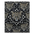 Monochromatic Leopard Head Flower Arrangement Rug
