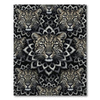 Monochromatic Leopard Head Flower Arrangement Rug