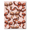 Elegant Terracotta Ribbon Bows Aesthetic Rug