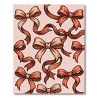 Elegant Terracotta Ribbon Bows Aesthetic Rug