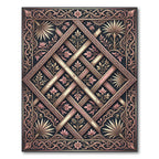 Ornate Rose Gold Trellis Floral Rug