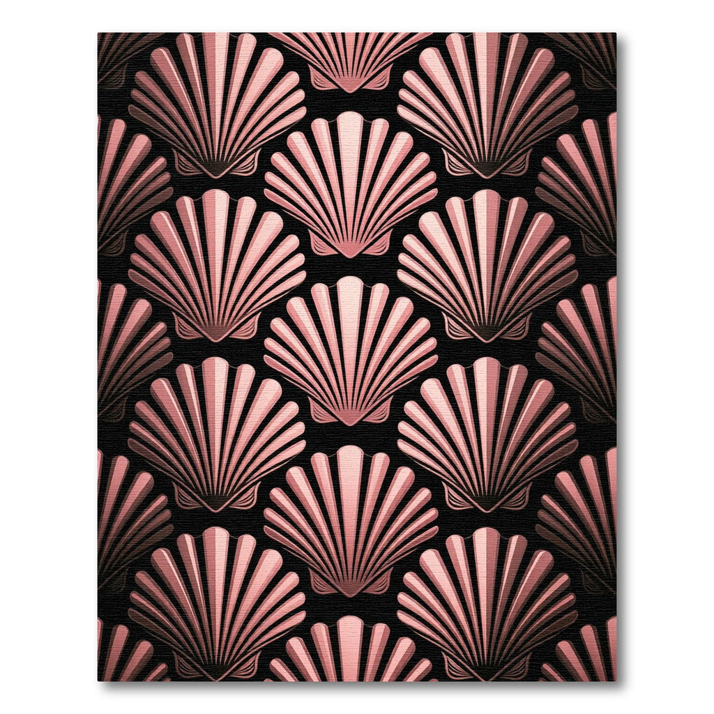 Art Deco Rose Gold Scallop Shell Rug