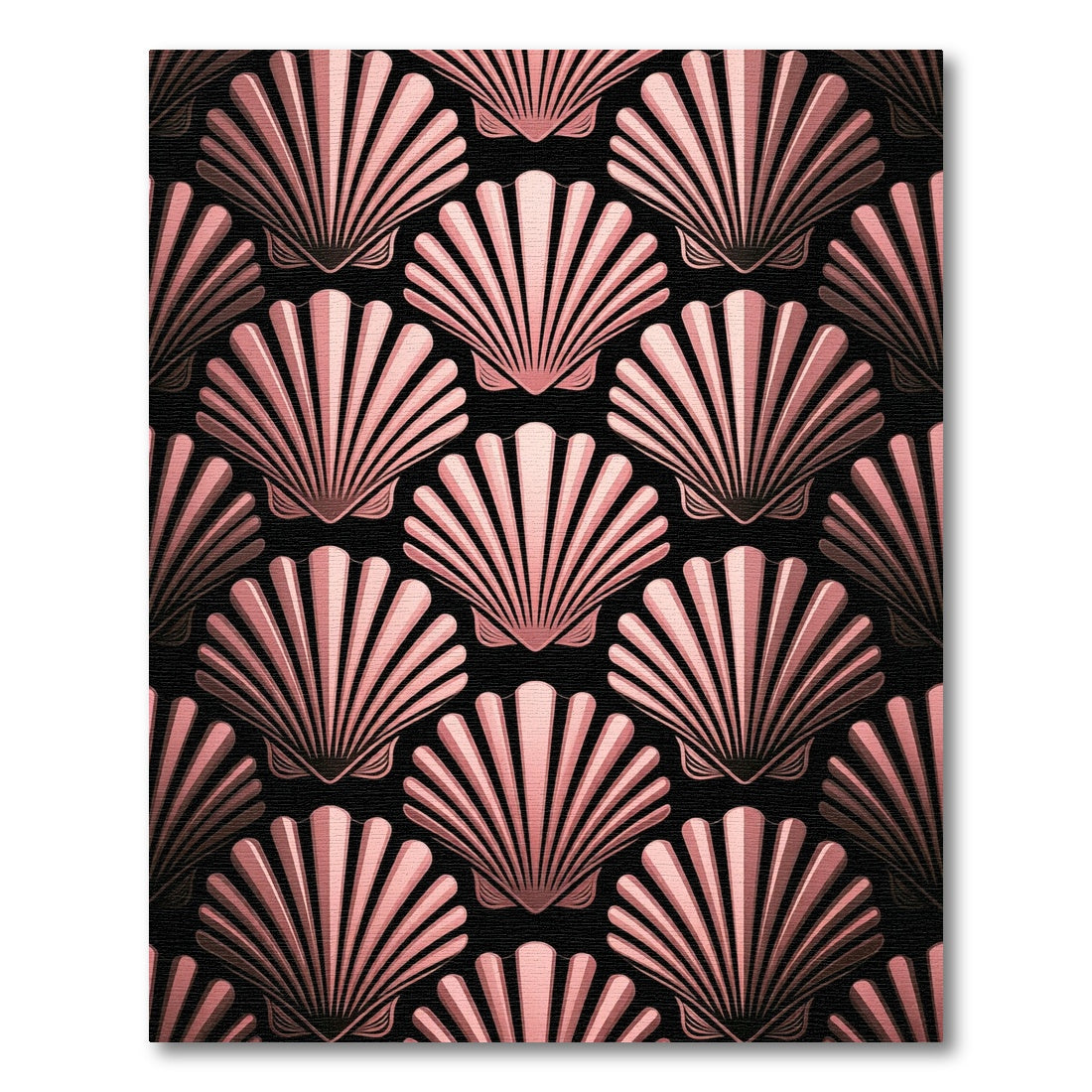 Art Deco Rose Gold Scallop Shell Rug