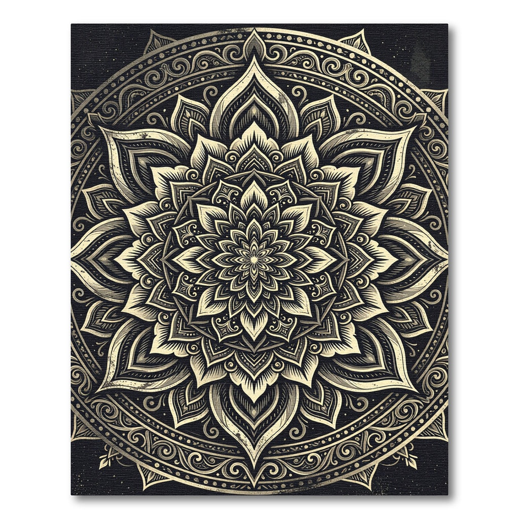 Monochrome Intricate Mandala Flourish Rug