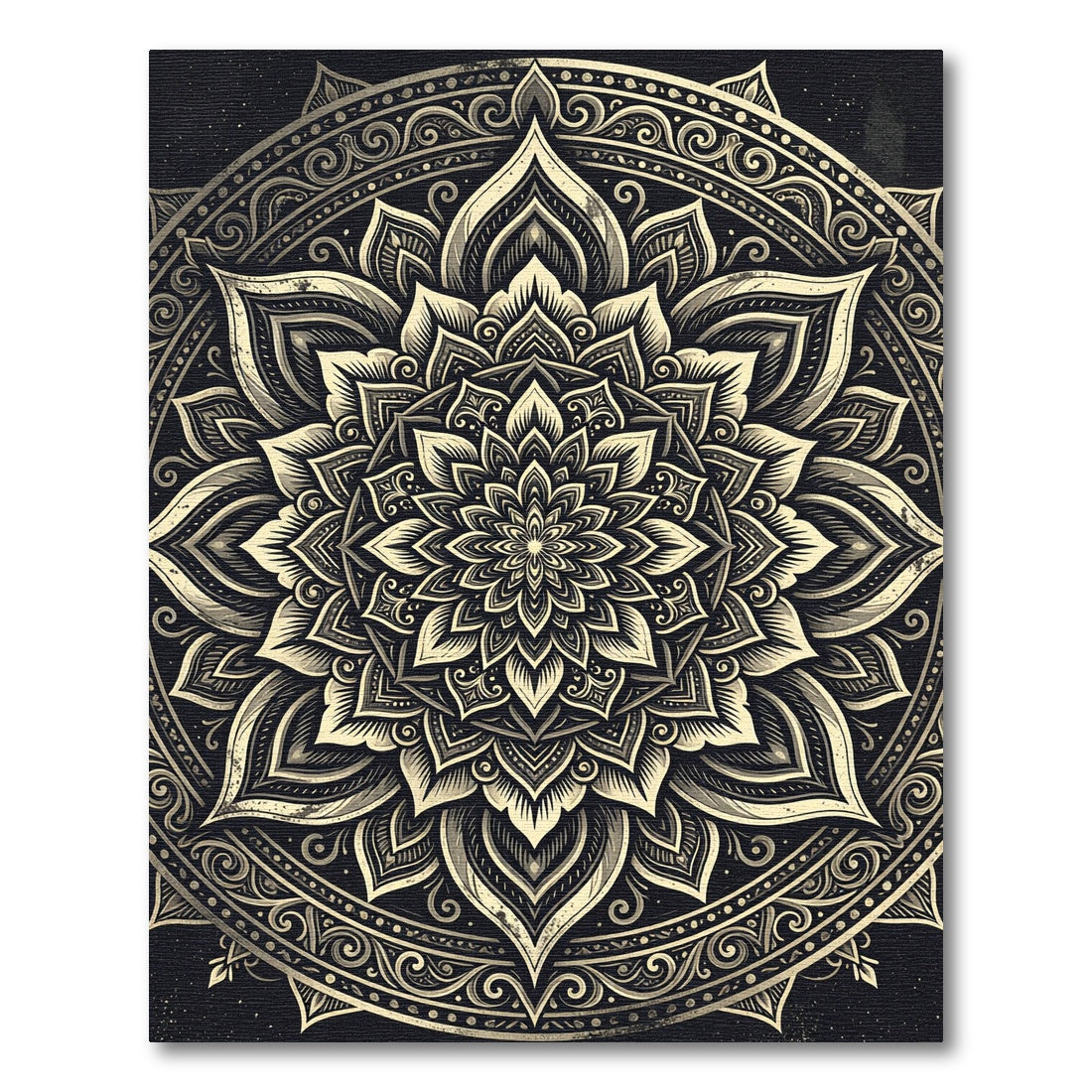 Monochrome Intricate Mandala Flourish Rug