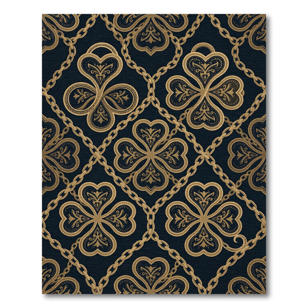 Gold Clover Chain Embossed Rug