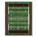 Athletic Green Football Field Grid Rug