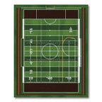 Athletic Green Football Field Grid Rug