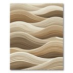 Earthy Brown Wavy Dune Stripes Rug