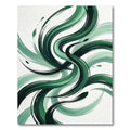 Emerald Green Abstract Flowing Waves Rug