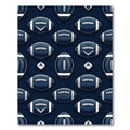Navy Blue Football Geometric Athletic Rug