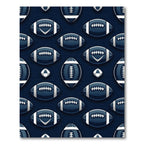Navy Blue Football Geometric Athletic Rug