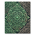 Emerald Ornate Damask Scroll Foliage Rug