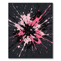 Modern Pink and Black Splatter Splash Rug