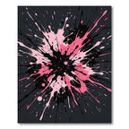 Modern Pink and Black Splatter Splash Rug
