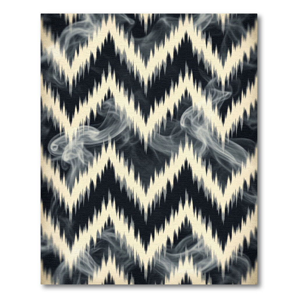 Contrasting Monochrome Zigzag Smoke Graphic Rug