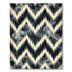 Contrasting Monochrome Zigzag Smoke Graphic Rug