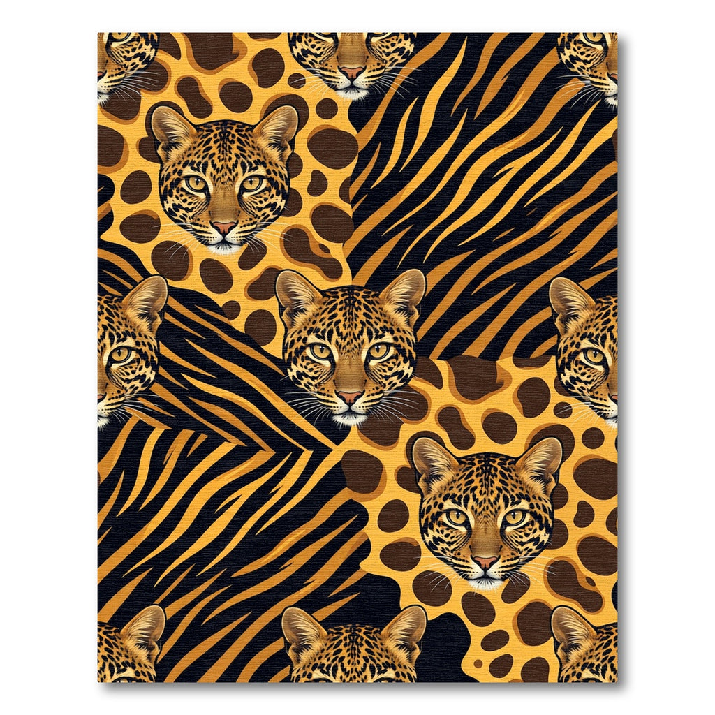 Exotic Leopard Tiger Spots Collage Rug