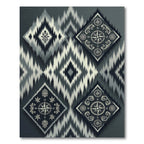 Monochromatic Compass Ikat Diamond Rug