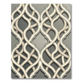 Elegant Gray Interlocking Curvilinear Lattice Rug