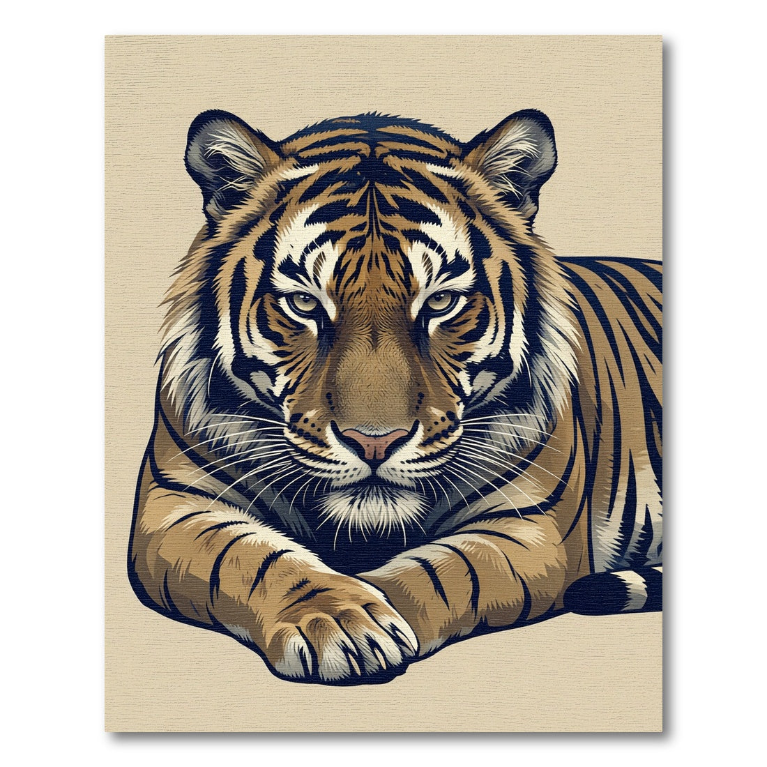 Majestic Golden Tiger Portrait Rug