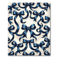 Elegant Navy Blue Satin Ribbon Art Rug