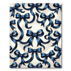 Elegant Navy Blue Satin Ribbon Art Rug