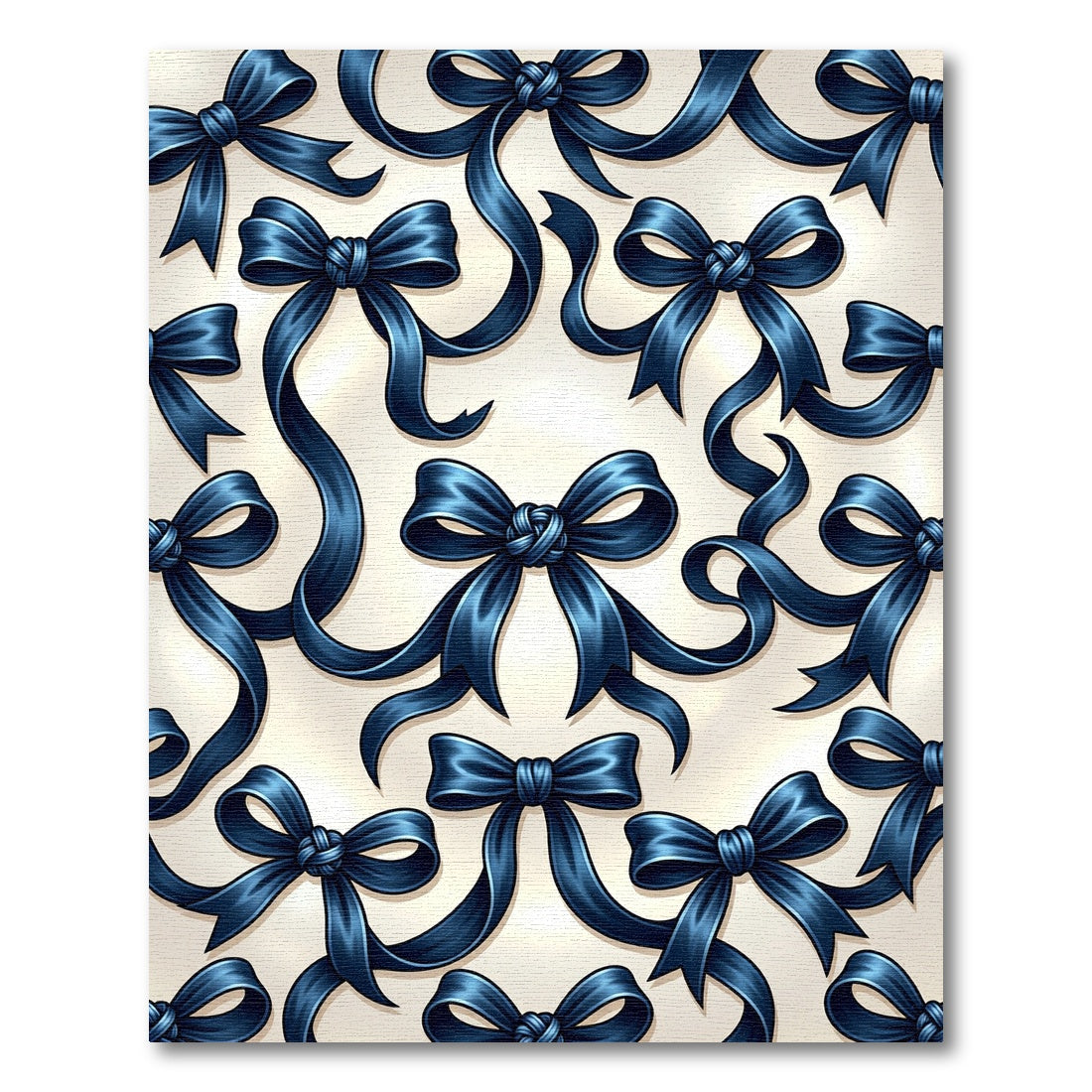 Elegant Navy Blue Satin Ribbon Art Rug