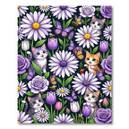 Whimsical Kittens Butterfly Garden Bloom Rug