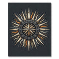 Rustic Celestial Gold Compass Sun Rug