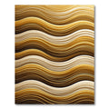 Golden Wavy Abstract Fluid Lines Rug