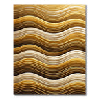 Golden Wavy Abstract Fluid Lines Rug