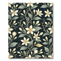 Elegant Cream Blossom Dark Botanical Rug