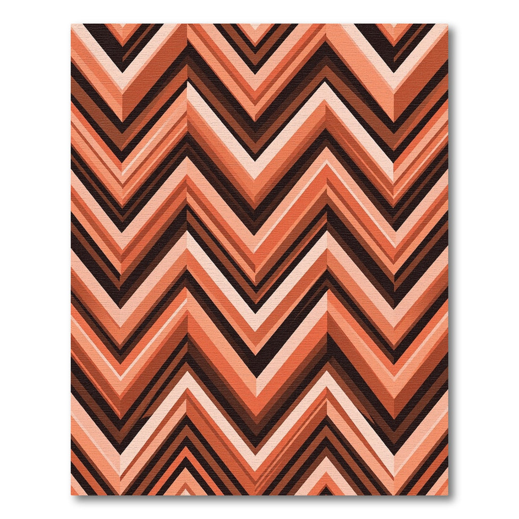 Bold Terracotta Chevron Geometric Lines Rug