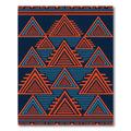 Geometric Indigo Orange Terraced Triangular Rug