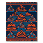 Geometric Indigo Orange Terraced Triangular Rug