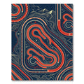 Modern Crimson Race Track Schematic Rug