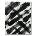 Bold Black Ink Brush Stroke Rug