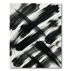 Bold Black Ink Brush Stroke Rug