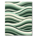 Modern Sage Green Flowing Wave Rug