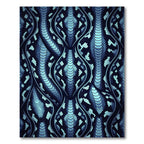 Electric Blue Serpent Scale Wave Rug