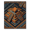Earthy Orange Aztec Pyramid Geometric Art Rug