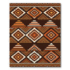 Earthy Tone Geometric Tribal Diamond Rug